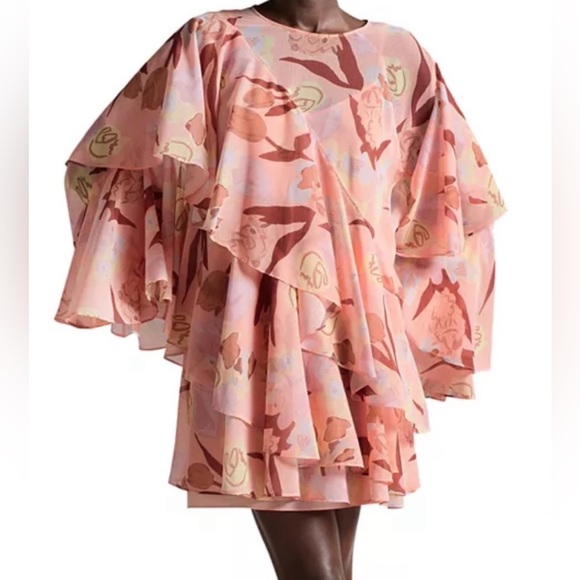 Ted Baker ~ Size 1 ~ Pegaia Sleeve Detail Mini Dress Coral ~See Size Chart - Picture 3 of 16